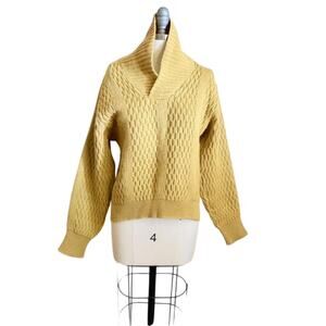 VTG Rosati Italian Knit Honeycomb Sweater M Shawl Collar Textured Pullover
